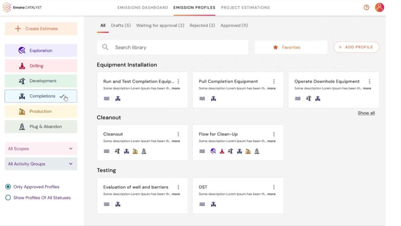 screenshot of Envana Catalyst